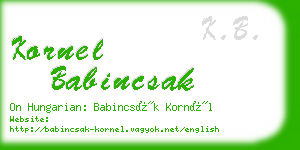 kornel babincsak business card